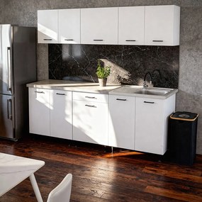 Dulap de bucătărie Primo 220 alb cu blat cromix