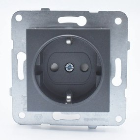 Priza simpla cu impamantare si protectie copii, 16A, IP20, Grafit, Panasonic Arkedia Slim\ Karre Plus