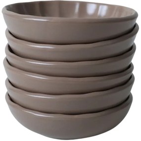 Set de 6 boluri din ceramică Laguna 12 cm, maro