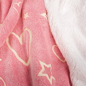 Pătură luminoasă din blăniță 4Home Heart, 150 x 200 cm