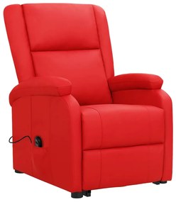 329690 vidaXL Fotoliu cu ridicare pe verticală, roșu, piele ecologică