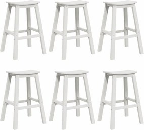 vidaXL Set bar de grădină 6 pcs Alb HDPE