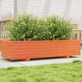 vidaXL Jardinieră grădină, maro ceruit, 110x40x26,5 cm, lemn masiv pin