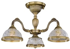 Lustra aplicata cu 3 brate design clasic din alama si sticla 6202