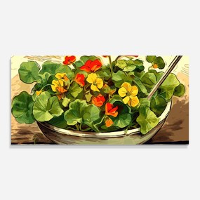 Panou Sticla Bucatarie, 60x150cm, Protectie aragaz, Antistropi, Termorezistent, Alimente, Legume, Flower Food