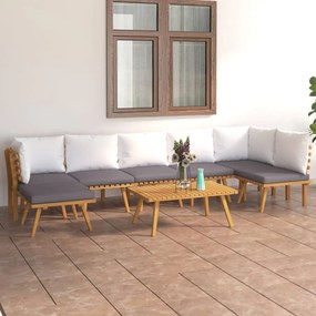 3087032 vidaXL Set mobilier de grădină cu perne, 8 piese, lemn masiv acacia