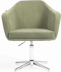 HR832CROSS Scaun Catifea Reiată Premium culoare verde salvie cu Bază Cromata
