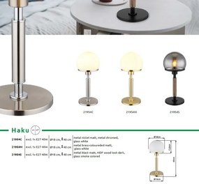 Veioza/Lampa de masa design modern HAKU nickel/opal