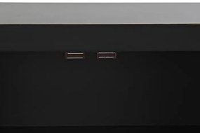 Comoda TV, neagra, din lemn masiv, Zenora