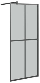 Paravan dus walk-in, 90x195 cm, sticla securizata inchisa Negru, 90 x 195 cm