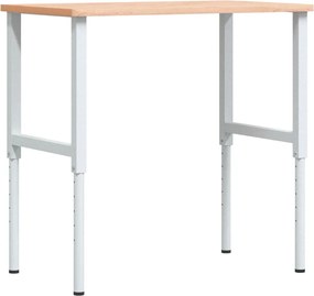 vidaXL Banc lucru 100x60x(71,5-98) cm lemn masiv fag, dreptunghiular