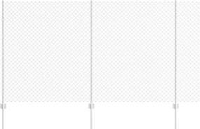 vidaXL Gard cu Stâlp Argintiu 1,4 x 10 m Oțel