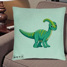 Perna Decorativa Parasaur Verde, 40x40 cm, Verde Menta, Husa Detasabila, Perna Inclusa, BEKZ®