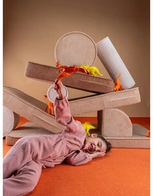 Canapea pentru copii maro deschis cu tapițerie din catifea reiată 132 cm Settee – Wigiwama