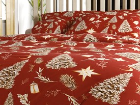 Lenjerie de pat din microfibra GOLD CHRISTMAS rosu Dimensiune lenjerie de pat: 70 x 90 cm | 140 x 220 cm
