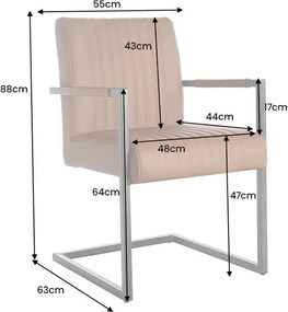 Scaun cu brate design retro Big Aston piele naturala coniac vintage