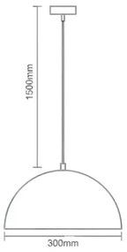 Lustră pe cablu 1xE27/60W/230V d. 30 cm negru