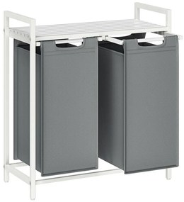 Coș de rufe REX alb/gri