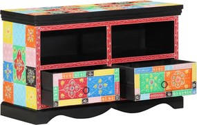 vidaXL Cabinet TV Multicolour 80 x 35 x 50 cm Lemn de mango solid
