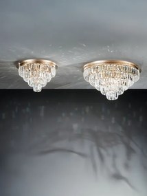 Ondaluce - Plafonieră cu cristale CASTLE, 12xG9/7W/230V, Ø 60 cm, aurie