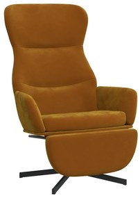 3097503 vidaXL Scaun de relaxare cu taburet, maro, catifea
