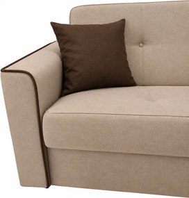 Canapea VERA extensibila, 3 locuri, lada de depozitare, stofa bej deschis + maro inchis, 225x90x90 Stofa, Bej + Maro