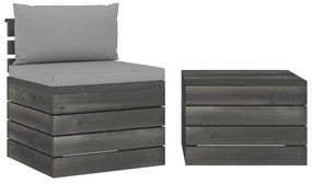 3061660 vidaXL Set mobilier grădină din paleți, 2 piese, cu perne, lemn de pin