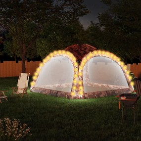 Cort de petrecere cu LED si 4 pereti, camuflaj, 3,6x3,6x2,3 m Camuflaj
