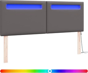 vidaXL Tăblie LED Gri 160 cm Piele artificială