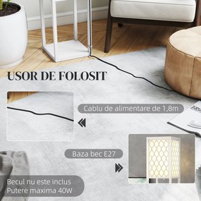 Homcom Lampa Pom 160 cm – Negru cu Rafturi pe 3 Niveluri | Aosom Romania