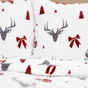 Lenjerie de pat din microflanel 4Home Stag & Bows, 140 x 200 cm, 70 x 90 cm