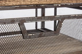 Comoda maro/gri din metal si lemn de Pin, 53 cm, Officina Bizzotto