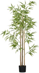 HOMCOM Plantă artificială Bambus arbore artificial înălțime 180 cm cu ghiveci, decor interior, foarte realist | Aosom Romania