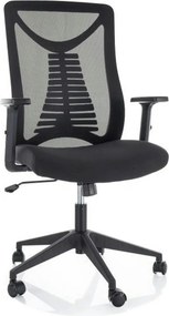 Scaun birou Q-330R, negru, stofa/plasa, 62x48x103/113 cm