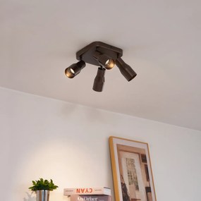 Spotlight tavan patrat GU10 50mm bronz închis cu 4 lumini - Stanley