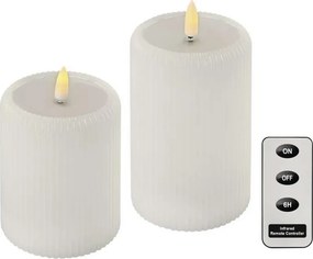 Set 2x lumânări LED, alimentare 4xAA + telecomandă