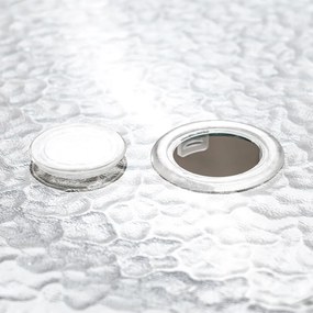 Masă de grădină Canillo cu cadru metalic și sticlă, neagră