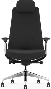 Scaun Ergonomic Premium cu Tetieră Reglabilă, Suport Lombar Ajustabil, Cotiere 3D, Mecanism Multifuncțional și Bază din Aluminiu, Negru