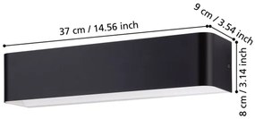 Aplică LED Eglo 901018 SANIA LED/12W/230V 3000K negru
