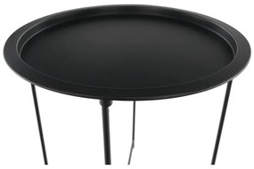 Măsuţă auxiliară cu tavă detaşabilă, negru, RENDER