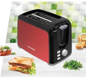 Heinner HTP-700BKRD - Prăjitor de pâine cu două fante 700W/230V roșu/crom mat