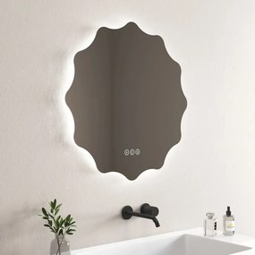 Oglinda cu iluminare si dezaburire Inter Ceramic Cirino rotunda 80 cm