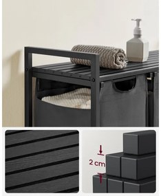 Coș de rufe REX negru/gri