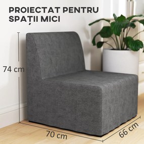 HOMCOM Fotoliu-Pat Modern cu Pernă și Husă de Protecție Antipraf, 67x70x74 cm, Gri | Aosom Romania