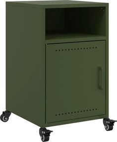 vidaXL Noptieră, verde olive, 36x39x59 cm, oțel