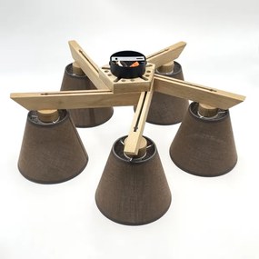 Lustră aplicată Brilagi ANTHONY 5xE14/40W/230V stejar/maro