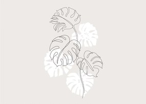 Tablou pe sticlă - Linia de artă monstera N⁰3 (70x50 cm)