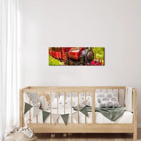 Tablou - Tren cu aburi (cu ceas) (90x30 cm)