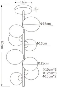 Lustră LED pe tijă RIHA 8xG9/3W/230V Globo 56133-8D
