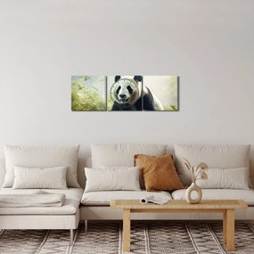 Tablou - Panda (cu ceas) (90x30 cm)